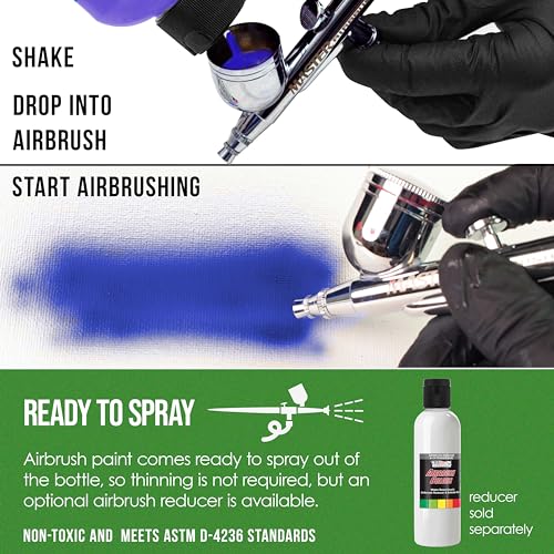 U.S. Art Supply Pearlized Green Pearl Acrylic Special Effects Airbrush Paint - 8oz Ready to Spray Air Brush Paint for Nails, Models, Fabric - Water-Based Air Brush Painting - color: Green Pearl, size: 8 Fl Oz (Pack of 1)