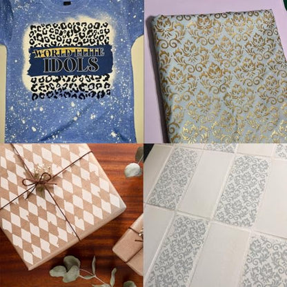 Stencils for Crafts Reusable Texture Stencils for Painting 8"x4" - style: Basic