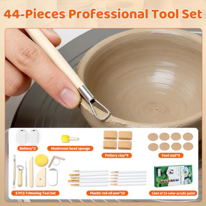 Skirfy Pottery Wheel for Adults Kids,Clay Craft Set for Ages 6-12 - color: White