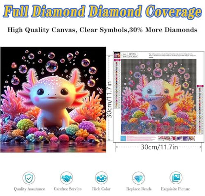 Dugsmgd Pink Axolotl Diamond Art Kits for Adults, Diamond Painting 12x12 in - color: Axolotl