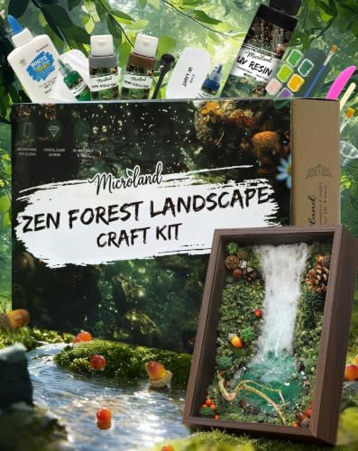 Microland Calming Craft Kits for Adults DIY Zen Forest Landscape Resin Craft Kit Fun Creative Crafting Set for Teens Women Relaxing Adult Activities on Ladies Night Crafty Artist Gift for Mom Birthday