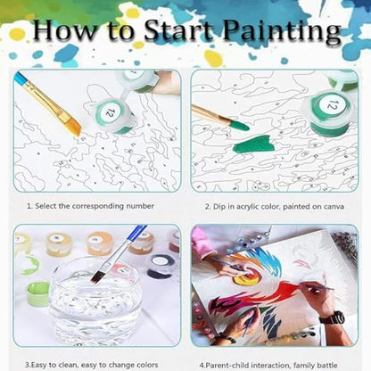 Paint by Numbers Kit for Adults,Gnome DIY Paint by Number With Frame | Paint by Number for Beginner,Adult Paint by Number,HD Color Canvas,DIY Tool Kits,Stress Relief Craft,Great Gift,10X10 inch - color: MT6006-0205