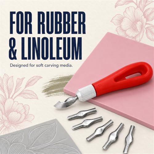 Rubber Block Stamp Carving Block Stamp Making Kit with Cutter Tools, 1 Carving Rubber Stamp for Printmaking, Printing and More - size: 1 Rubber Block + Carving Tool