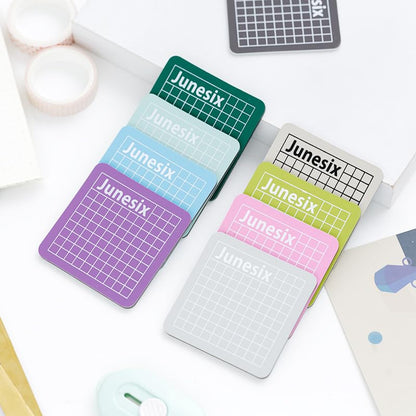 Mini Self Healing Cutting Mat Set 2.4 Inch 7 Pieces Colorful Craft Mats Non Slip Sewing Pads for Quilting Scrapbooking Paper Carving, Mint Green Matcha Gray Sky Blue