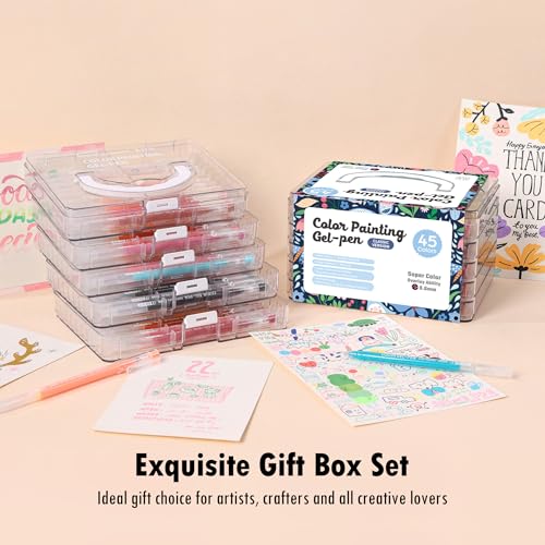Acrylic Gel Pens for Coloring, 45 PCS Premium Gift Box Set - color: 45 Colors