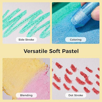 LIGHTWISH Soft Pastels Set for Artists, Beginners & Adults | Vibrant Drawing Pastel Sticks for Art Sketching & Shading