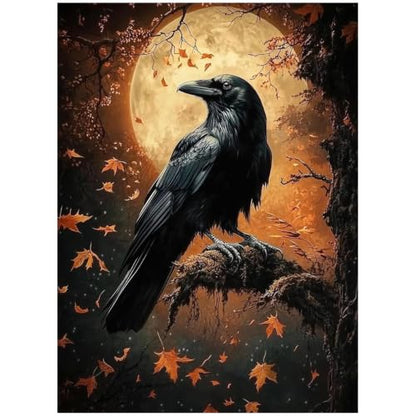 Gothic Raven Diamond Art Kits for Adult diamond painting kits for adults | DIY Diamond Painting Kits 5D Diamond Dots Gem Art Crafts with Tools,Round Full Drill 12x16inch - color: DP04739