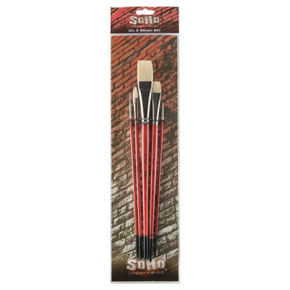 SoHo Urban Artist Value Brush Sets - Set of 5 Professional Brushes for Painting, Beginners, Artists & More! - Oil Set - color: Oil