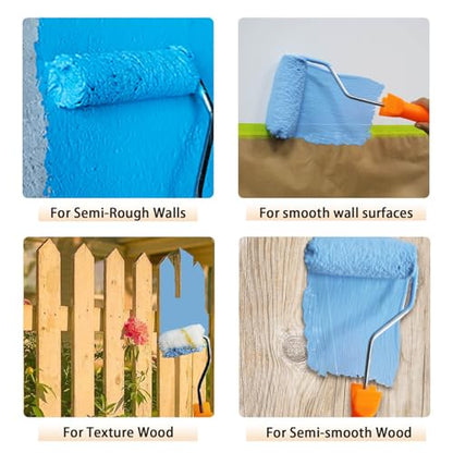15 Pieces Paint Roller Cover, 6 inch Foam Roller Brushes | High Density Foam Paint Rollers, Mini Paint Roller Kit for Painting Walls, Ceilings, Cabinets, Cupboards, Doors - size: 6",15pcs