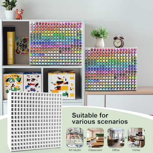 Marker Organizer, 270-Slot Marker Holder with Adjustable Dividers | Holds 270 Markers • Adjustable Dividers • Space-Saving Design • Easy Assembly • Fits Most Marker Brands - size: 270 Holes