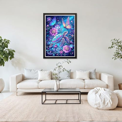 MAXBYE Diamond Painting Kits for Adults Beginners,Turtle 5D Full Round Drill Diamond Art Kit, Easy DIY Dot Painting Gem Craft for Home Wall Art 12x16in - color: ZD058