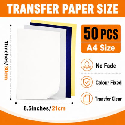 Tattoo Transfer Paper - Ruicco 50 Sheets Tattoo Stencil Paper Thermal Stencil Paper 4 Layers A4 Size