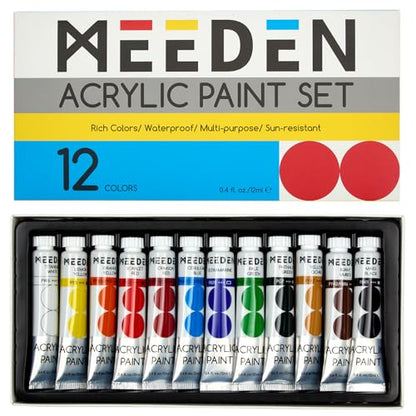 MEEDEN Beginners Acrylic Paint Set: 12 Colors 12ml/0.41 fl oz - color: 12 Colors
