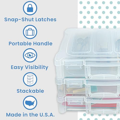 ArtBin 6913ZZ 12" x 12" Portable Art & Craft Organizer with Handle 3-Pack, [3] Plastic Storage Cases, Clear - size: 12" x 12" - 3-Pack