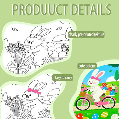 Niteform 12 Packs Easter Pre Drawn Canvas to Paint - 5x7 in Pre Printed Canvas Boards, Pre Stretched Outline Painting Kits for Beginners, Adults, Party Favors & Spring Craft Activities - style: 5*7-easter