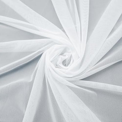 Power Mesh Fabric Superfine 4-Way Stretch Net 5 Yards Long 60" Wide (White) - color: White, size: 5 Yards