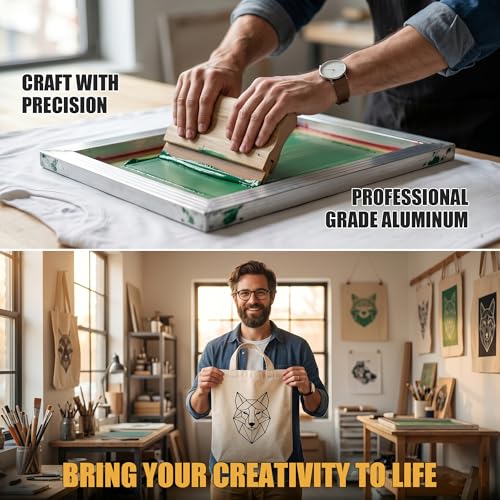 3 Pack Aluminum Silk Screen Printing Frames with 160 Mesh for Screen Printing, 10 x 14 Inch, 8 x 12 Inch, 6 x 10 Inch, Essential for T-Shirts DIY Printing