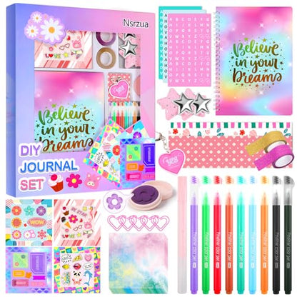 Nsrzua DIY Journal Kit for Girls,Toys for Ages 8-14 and Birthday Gifts for Girls. - color: purple