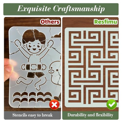 Texture Stencils for Crafts Reusable 16Pcs Stencils(5.9X5.9 inch) - color: Texture 13
