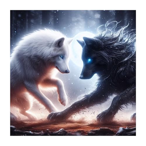 Aicomeon Diamond Art Kits for Adults Wolf Diamond Painting Kits | 12x12 Inch Easy DIY for Beginners, Full Drill Round Dot Gem Art Mosaic Stress Relief Craft, Home Wall Decor Gifts - color: Wolf