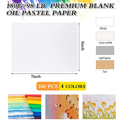 Ctosree 100 Sheets Oil Pastel Paper 180 GSM Pastel Drawing Paper Neutral Toned Paint Paper for Dry Media Oil Pastel Pencil Charcoal Adults Students (Neutral Colors, 5 x 7 Inch) - size: 5 x 7 Inch