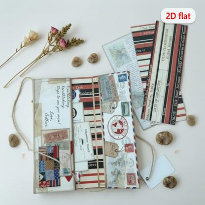 Accordion Folio Mini Project,Folio Booklet Craft Kit, Junk Journal Kit, Scrapbooking Supplies, Journaling Decor, Mini Folio Writer Folder Project, Arts & Crafts Gifts, Handmade Decor Accessories