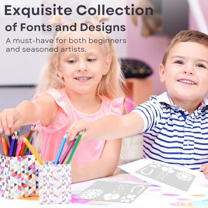 45Pcs Letter Stencils Set, 4 & 2 Inch Reusable PET Painting Stencils