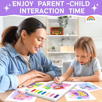 SOCOLER Paint with Water Coloring Books for Kids & Toddlers,Princess &Party | Mess Free Watercolor Painting Set, Water Color Painting Book,Craft Art Kit, Boys & Girls Birthday Gift, Travel Activity Toy - style: Princess and Party