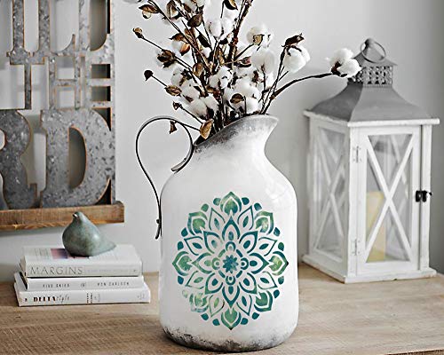 DLY LIFESTYLE Mandala Stencil for Painting on Wood, Canvas, Paper, Fabric, Walls and Furniture - Flower Stencil - 6x6 Inches - DIY Art and Craft Reusable Stencils - Wall Stencil - color: Mandala 6"x6"