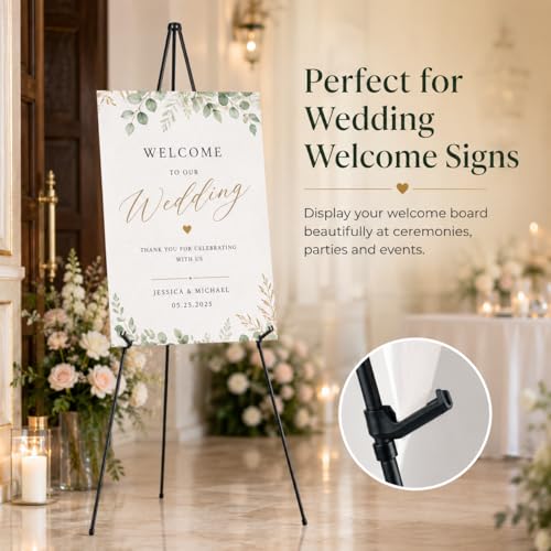 RRFTOK 2 Pack 63 in Sign Easel Stands, Instant-Fold Tripods with Bags - style: 63B 2pack