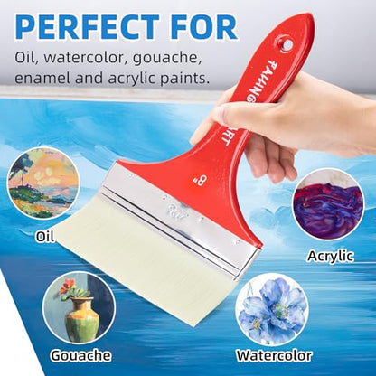 Large 8 Inch Flat Paddle Paint Brush | Scale Brush, Blending Paint Brush, Wide Flat Paint Brushes for Oil and Acrylic Paints - color: Flat, size: 8''