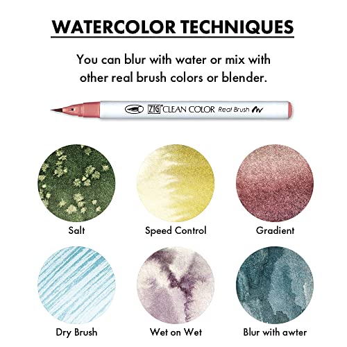 Kuretake ZIG CLEAN COLOR Real Brush 6 colors set Smoky Colors - style: 6 Smoky Color set