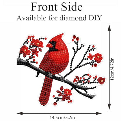 STGLCR DIY Hanging Diamond Art Pendant Painting Kit Cardinal,Acrylic 5D Painting Window Pendants Cardinals, Special Crystal Gem Craft Painting Kit Ornament Animal - color: Cardinal hanging
