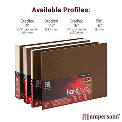 Ampersand Art Supply Hardboard Wood Painting Panel: Museum Series Hardbord, 18" x 36", 1/8 Inch Flat Profile - color: 1/8 Inch Flat Profile, size: 18" x 36"
