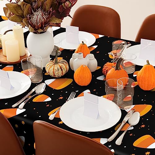 durony 2 Pieces Halloween Candy Corn Disposable Tablecloths 108 x 54 Inch - style: Halloween