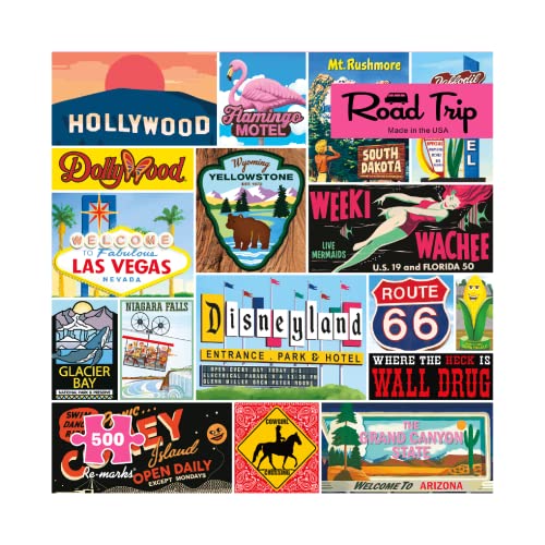 Re-marks Road Trip Vintage Signs 500-Piece Jigsaw Puzzle for All Ages - style: Road Trip Signs