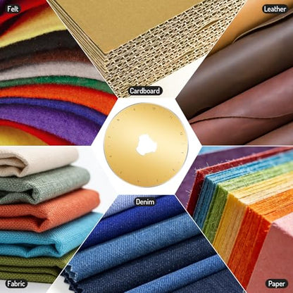 5 Titanium Coated Rotary Cutter Blades 60mm, Replacement Blades for Fabric | Sharp and Durable Rotary Cutting Blades for Quilting, Scrapbooking, Sewing, Arts & Crafts 5 Pack - color: 5pack 60mm