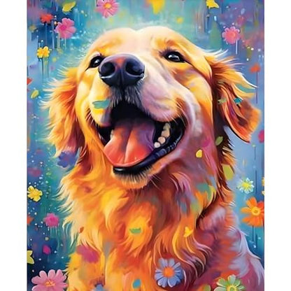 Golden Retriever Paint by Numbers Kit for Adults Beginner,Cute Dog Paint by Number Kit for Adults ,Adult Paint by Number Canvas with Paintbrushes and Acrylic Pigment 16x20 inch,Golden Retriever - color: Golden Retriever