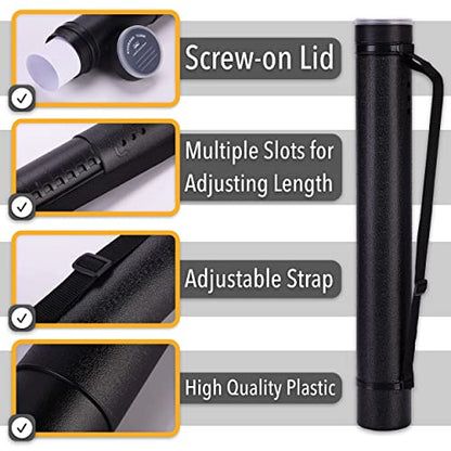 Mr. Pen- Poster Storage Tube with Strap, 25"-40" Extendable
