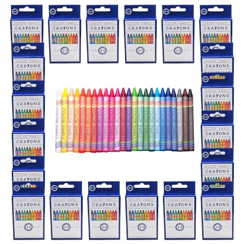 Color Swell Bulk Crayons, 20 Packs, 24 Colors Per Pack (480 Total) - size: 20 Pack | 480 Crayons