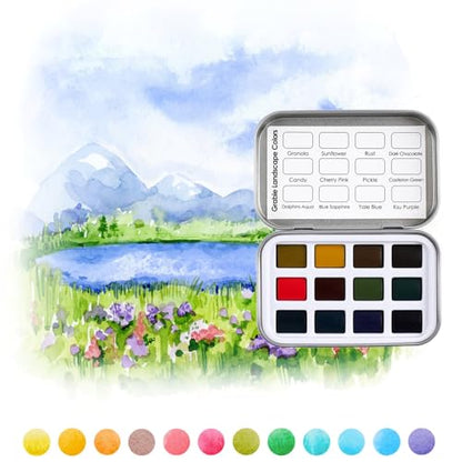 Grabie Set of 60 Color Pocket Watercolor Paint Set, 5 Theme Travel Palette - color: 60 Color 5 Theme