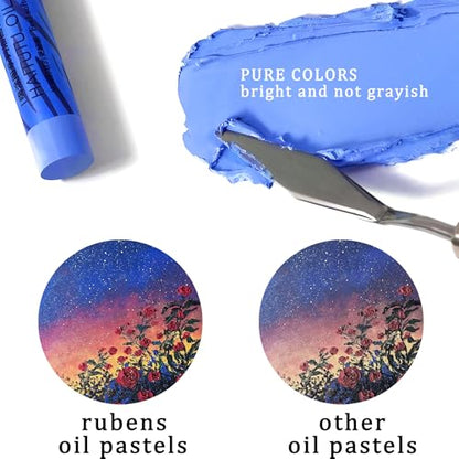 rubens 24 Colors Soft Oil Pastels, Creamy & Easy Blending - color: 24 Colors