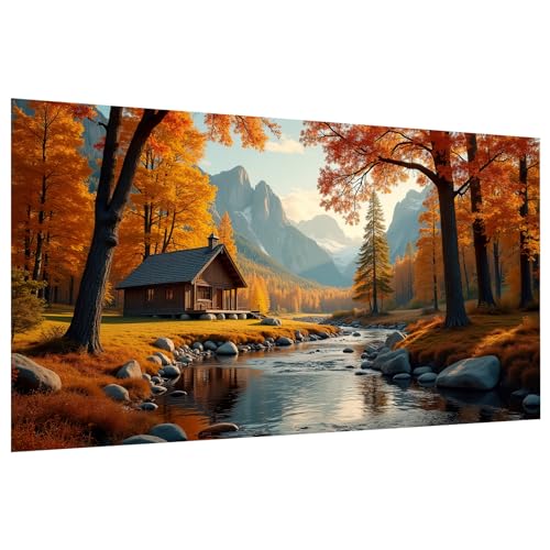 ATDMS Large Diamond Art Kits for Adults, Autumn Landscape Diamond Painting | DIY 5D Full Drill Mountain Diamond Art Painting Kits, Fall Forest Gem Art Kits for Home Wall Decor, 27.5x15.7 Inch - color: Autumn Landscape 031