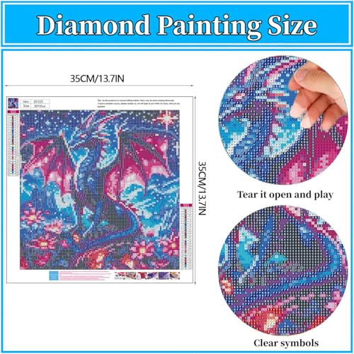 Arttoplus Dragon Diamond Art Kits for Adults Beginner 14x14 inch - color: G9320-US