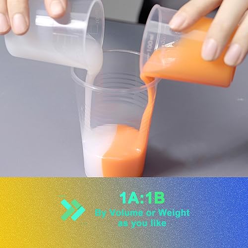 BBDINO Silicone Mold Making Kit 15A Persimmon Orange Trial 2.2 Lbs - color: 35 Oz Persimmom Orange