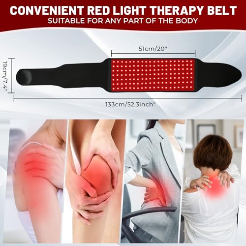 Red Light Therapy for Body, Infrared Light Therapy for Shoulder Waist Muscle, Upgraded 3 in 1 Led Beads, 660nm Red Light & 850nm Near Infrared Light Therapy Belt - size: 140 leds