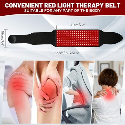 Red Light Therapy for Body, Infrared Light Therapy for Shoulder Waist Muscle, Upgraded 3 in 1 Led Beads, 660nm Red Light & 850nm Near Infrared Light Therapy Belt - size: 140 leds