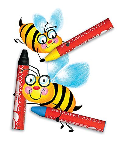 Faber-Castell Beeswax Crayons in Durable Storage Case: Non-Toxic Jumbo Triangle Crayons, Travel-Friendly Toddler Art Supplies for Kids (Ages 3+) (12 Count)