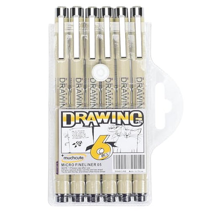 Muchcute 05 Fine Point Writing Pens: 6 Black 0.45mm Smooth No Bleed Bible - color: 6 Fine Point 05(0.45mm)