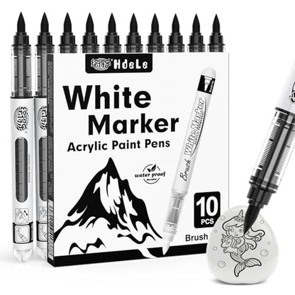 Guangna Black Acrylic Paint Markers, Black Acrylic Paint Pens for Christmas Art, Rock Painting, Wood, Glass, Ceramic, Canvas, Stone, DIY Crafts - color: Black
